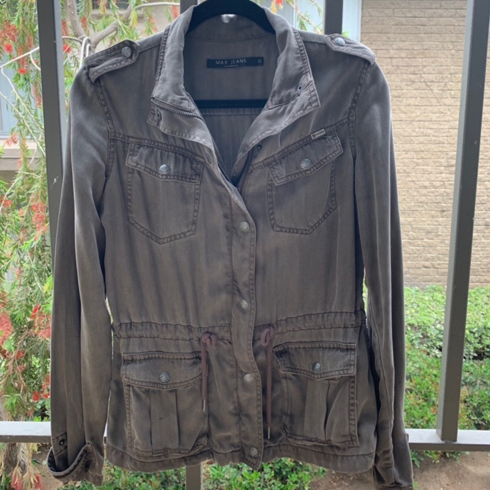 Max Jeans Grey Tencel Anorak Jacket